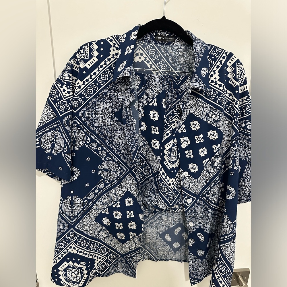 Bandana print short and shirt set